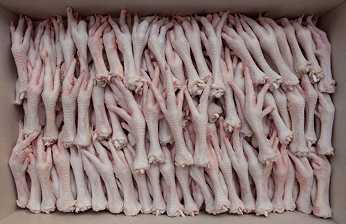 box of chicken feet